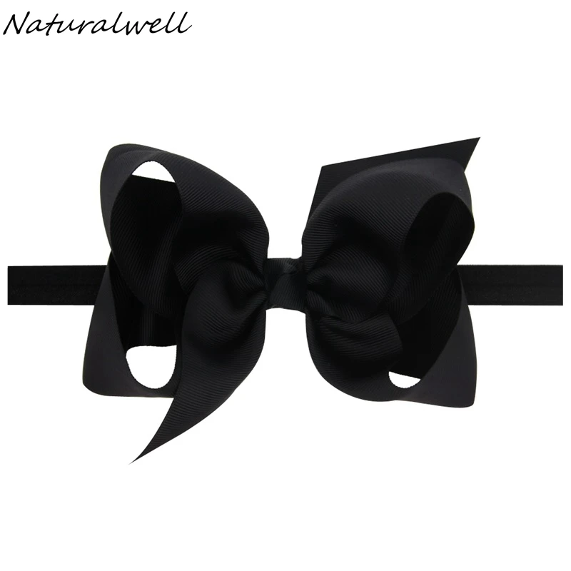 Naturalwell Baby Girls Big Bow Turbante Headbands Hair Accessories Kids Ribbon Headband Elastic Bands Bows HB145 | Детская одежда и