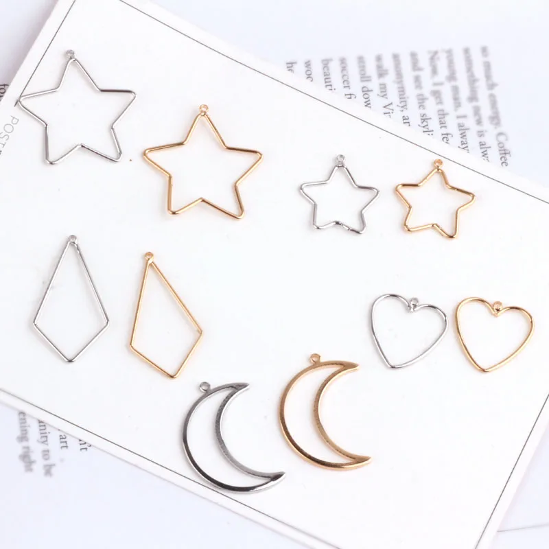 

New arrived 30pcs/lot cartoon stars/hearts/moon/geometry shape copper floating locket charms diy jewelry earring pendants