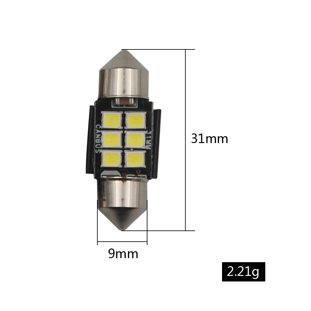 Canbus 36 мм Светодиодная гирлянда лампа C5W 6SMD 3030 авто Интерьер Doom 28 31 39 41 44