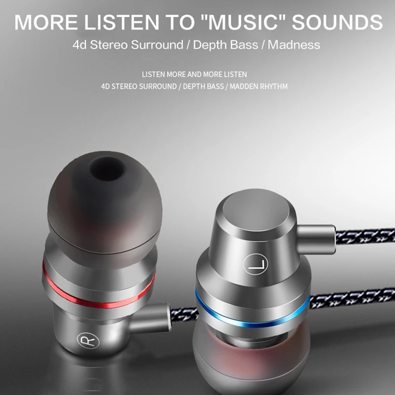 Teamyo профессиональные металлические наушники проводные 3 5 мм тяжелые басы