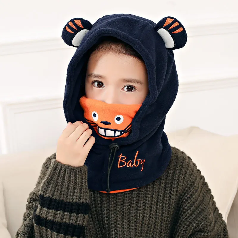 Мультяшные шапки бомберы Корейская версия Детские теплые для защиты ушей зимняя