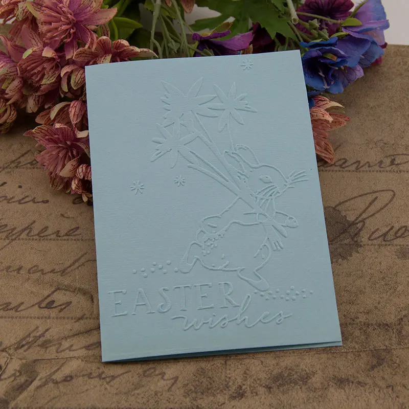 4x6&quot Easter Wishes Rabbit Embossing folders Plastic Folder For Scrapbooking DIY Photo Album Card EM082 | Дом и сад