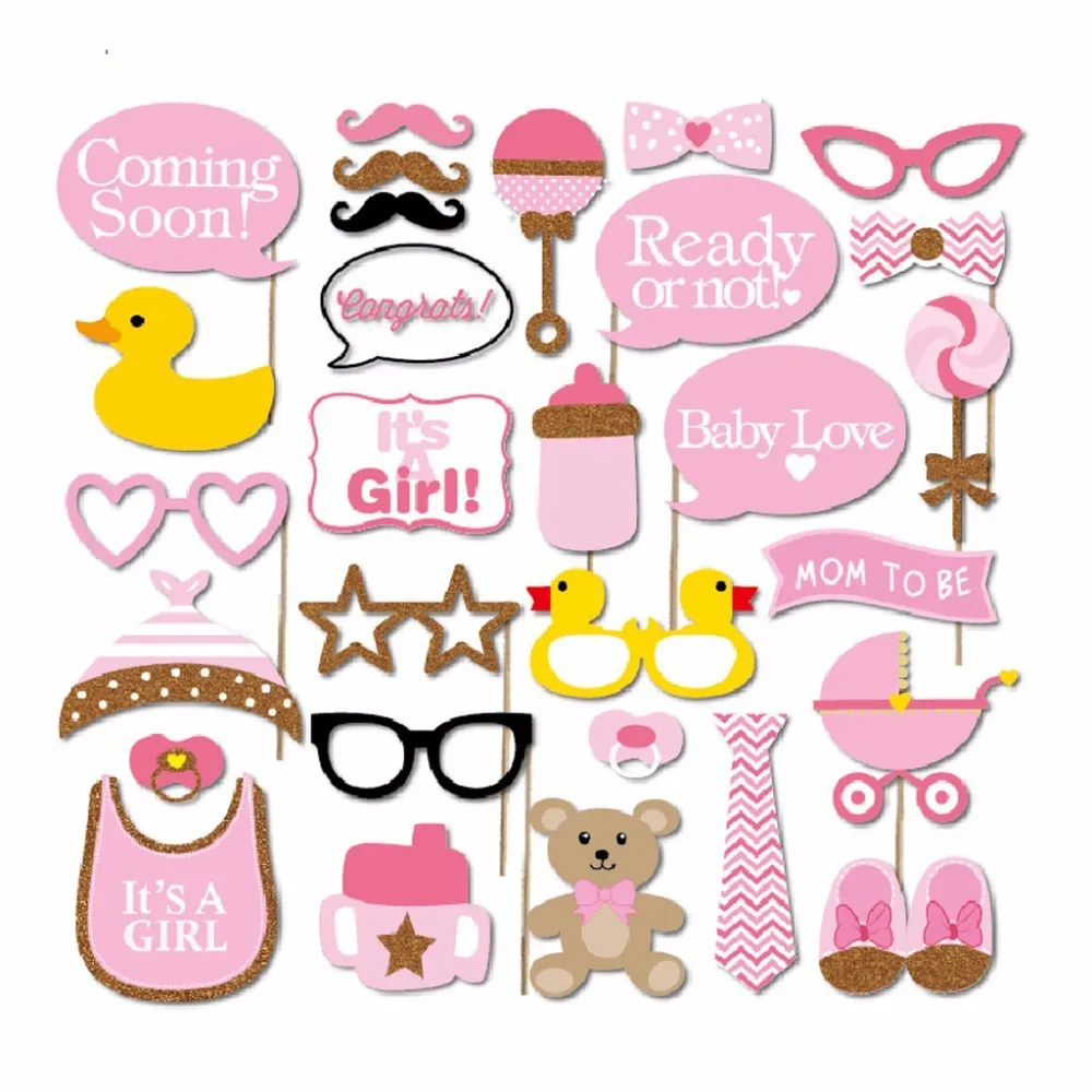 30 шт./компл. Baby Shower Photo Booth Реквизит Photobooth это мальчик девочка 1st Дети День рождения