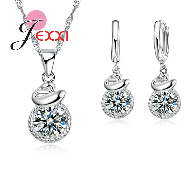 Женские комплекты ювелирных изделий модные вечерние с кристаллами лебедя из