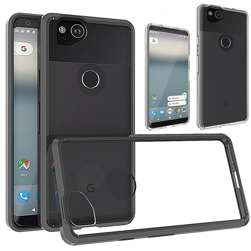 Прочный прозрачный чехол на Google Pixel 2 для XL противоударный Бампер ТПУ силиконовый