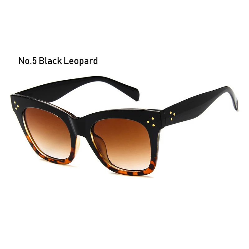 Womens Classic Retro Sunglasses Vintage Cat Eye Oversized Square Gradient Sun Glasses Shades Luxury Brand Designer Eyewear UV400 - Цвет линз: A5