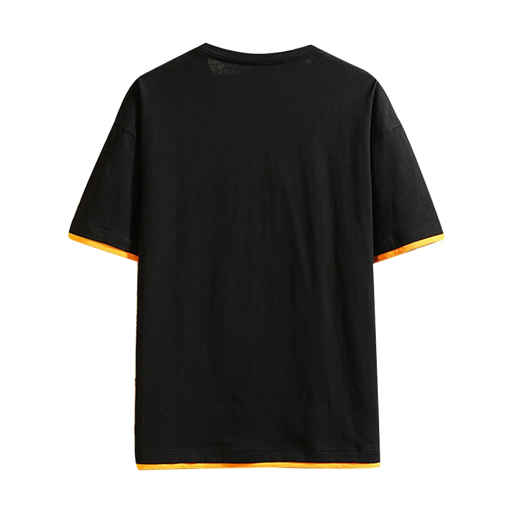 Мужская Черная печатная буква с принтом футболка высокой улицей свободные топы в