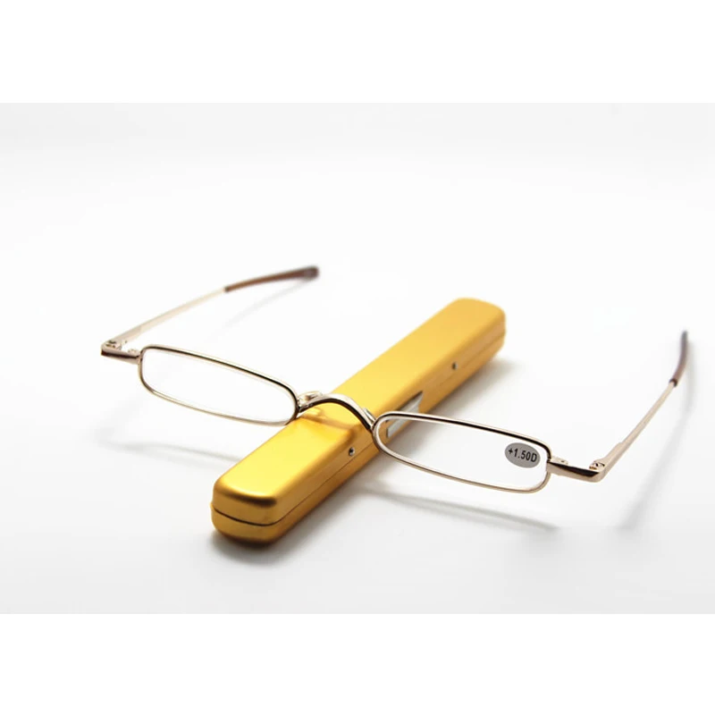 Очки для чтения в металлической оправе мужчин и женщин ультралегкие с чехлом |