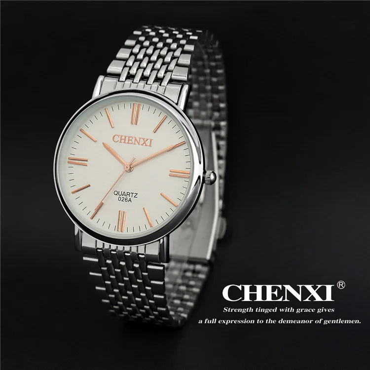 Классический простой из нержавеющей стали часы мужчины