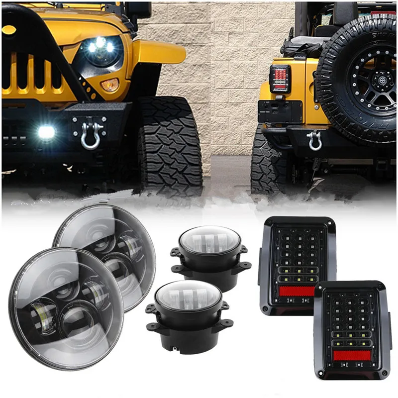 Wrangler JK светодиодный 7 дюймов с круглой головкой светильник H4 высокий низкий пучок