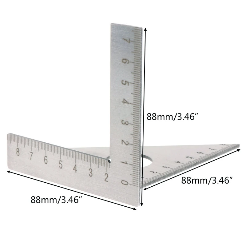 

Woodworking Ruler Square Layout Miter Triangle Rafter 45 90 degree Metric Gauge