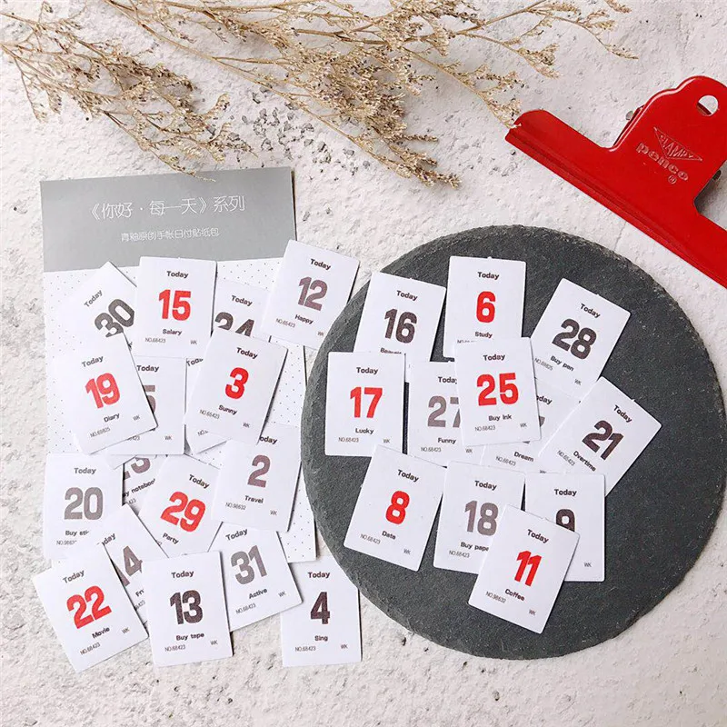 31 шт. креативный базовый календарь план недели Дата номер ретро простые