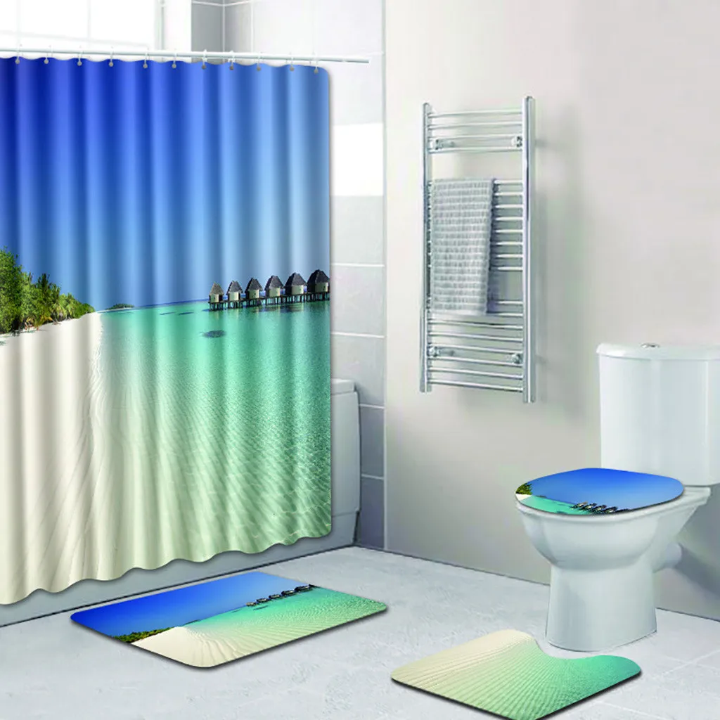 4 шт. водонепроницаемые занавески для душа и ванной|Шторы душа| |