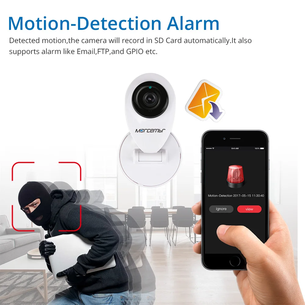 Morcembr 720P Outdoor WIFI Camera Home Security Wireless Smart WiFi CCTV Cameras P2P 1.0MP ip cameras | Безопасность и защита