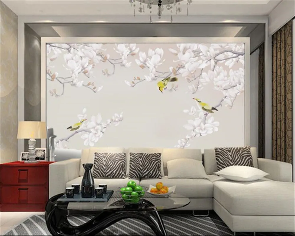 3D фотообои на заказ пышные белые орхидеи индивидуальный диван Настенные обои для
