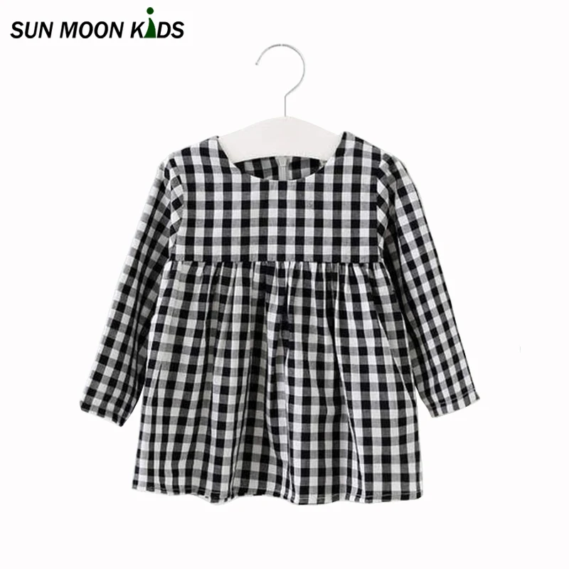 Платье для маленьких девочек Sun Moon повседневное рождественское платье в клетку