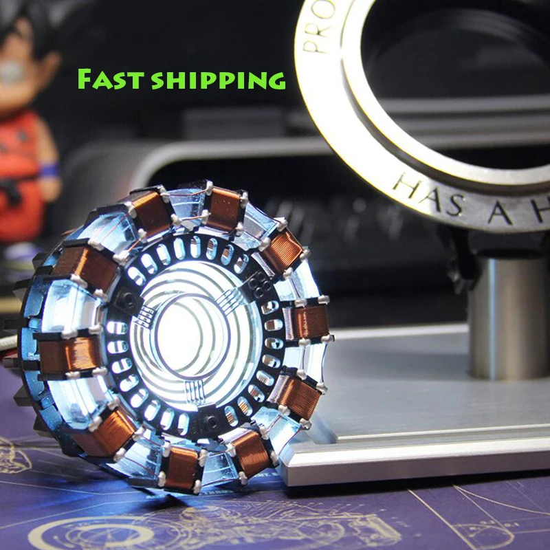 Assembled LED Light Endgame DIY cool 1:1 scale Iron Man Arc Reactor A generation of glowing iron man heart Action Figure Toy