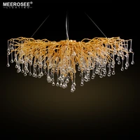 modern luxurious crystal chandelier rectangle gold color suspension lustre hanging lamp g9 new lighting for living room hotel