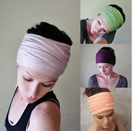 10pcs Solid Wide Patchwork Cotton Headband For Women Elastic Bandanas Turban Headwraps Hair Accessories Bandana Fascinator
