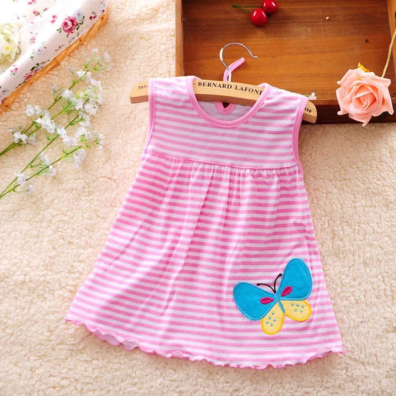 Летний для новорожденных Платья девочек детское хлопковое мини платье принцессы