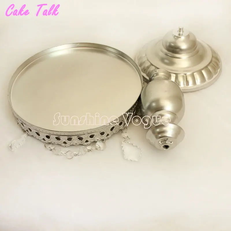 Металлическая железная Серебряный подставка для свадебного торта 8