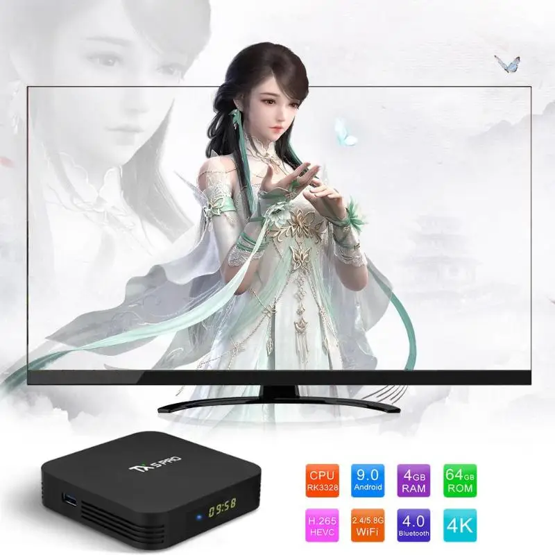 TX5 Pro Android 8,1 ТВ приставка 4 Гб+ 32 ГБ S905X2 H.265 8K 60fps HDMI телеприставка медиаплеер