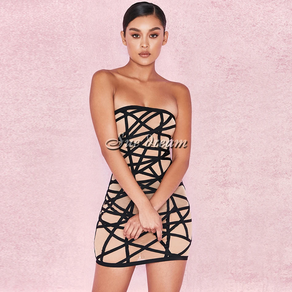 Лето 2017 г. новые женские платье без рукавов и бретелек Сексуальная bodycon