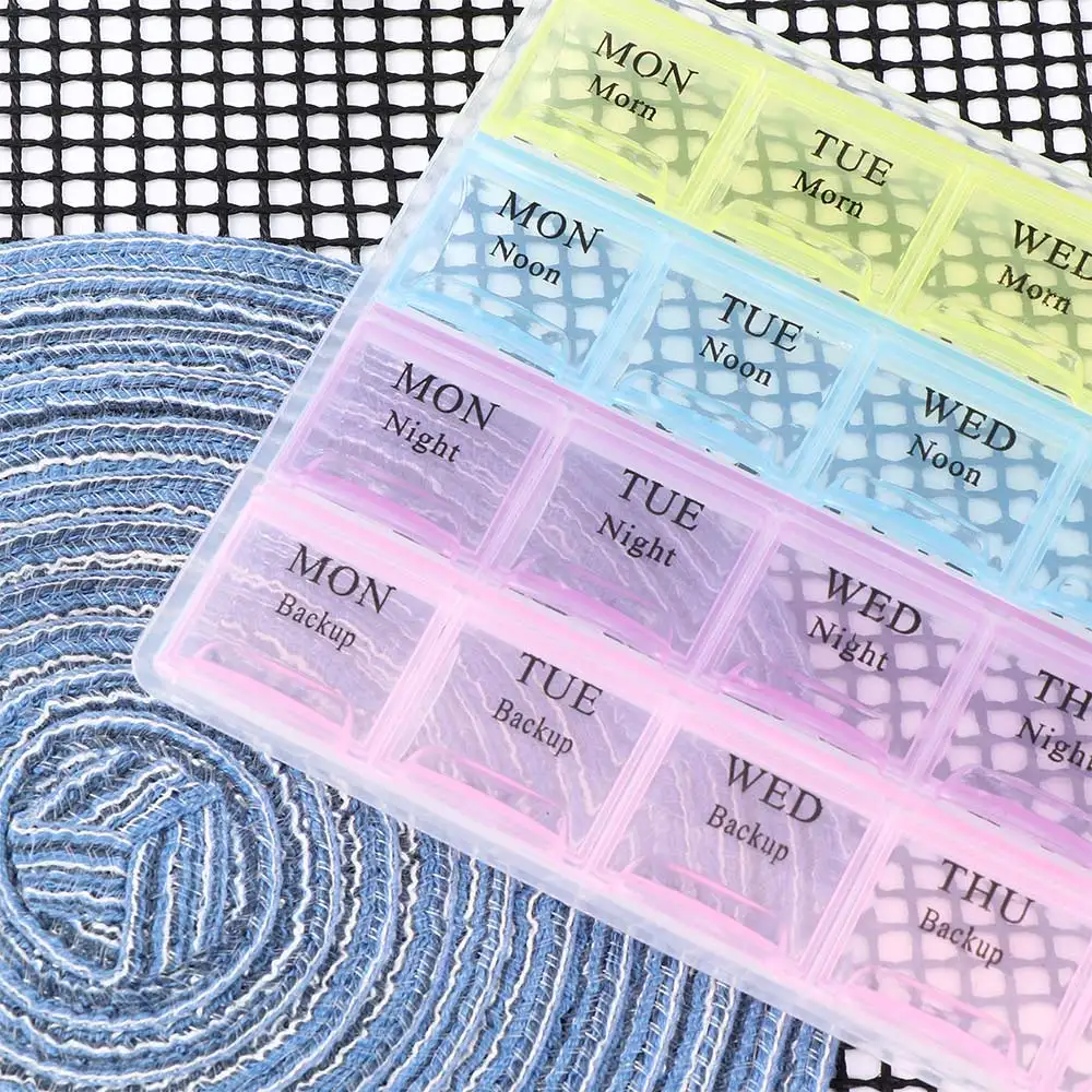 1PCS 4 Row 28 Squares Weekly 7 Days Tablet Pill Box Holder Medicine Storage Organizer Container Case | Красота и здоровье