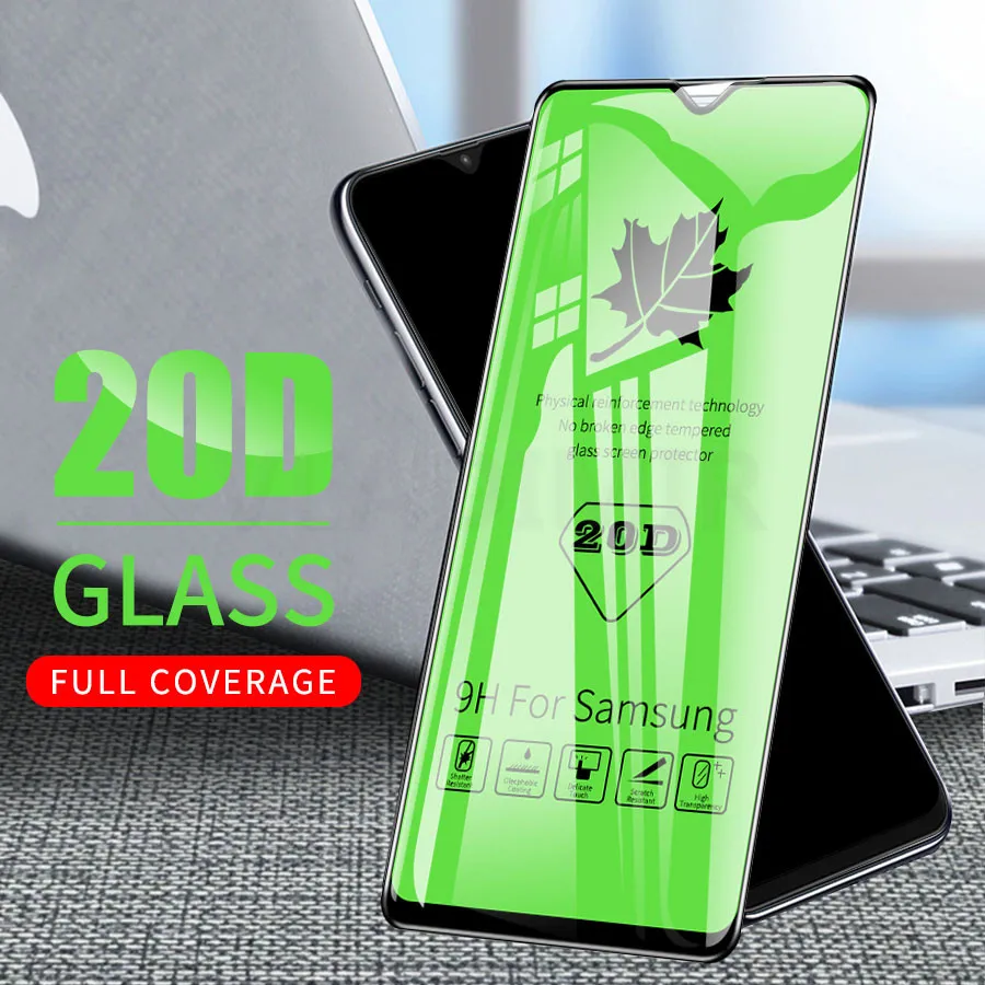 20D полное покрытие закаленное стекло для Samsung Galaxy M10 M20 M30 A10 A20 A30 A40 A50 A60 A70 A80 A90