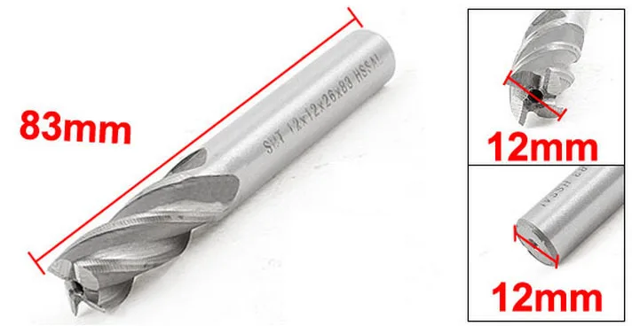 5 шт. концевые фрезы с 4 зубьями 12x12x26x83 мм|milling cutter|4 flute end millflute mill |