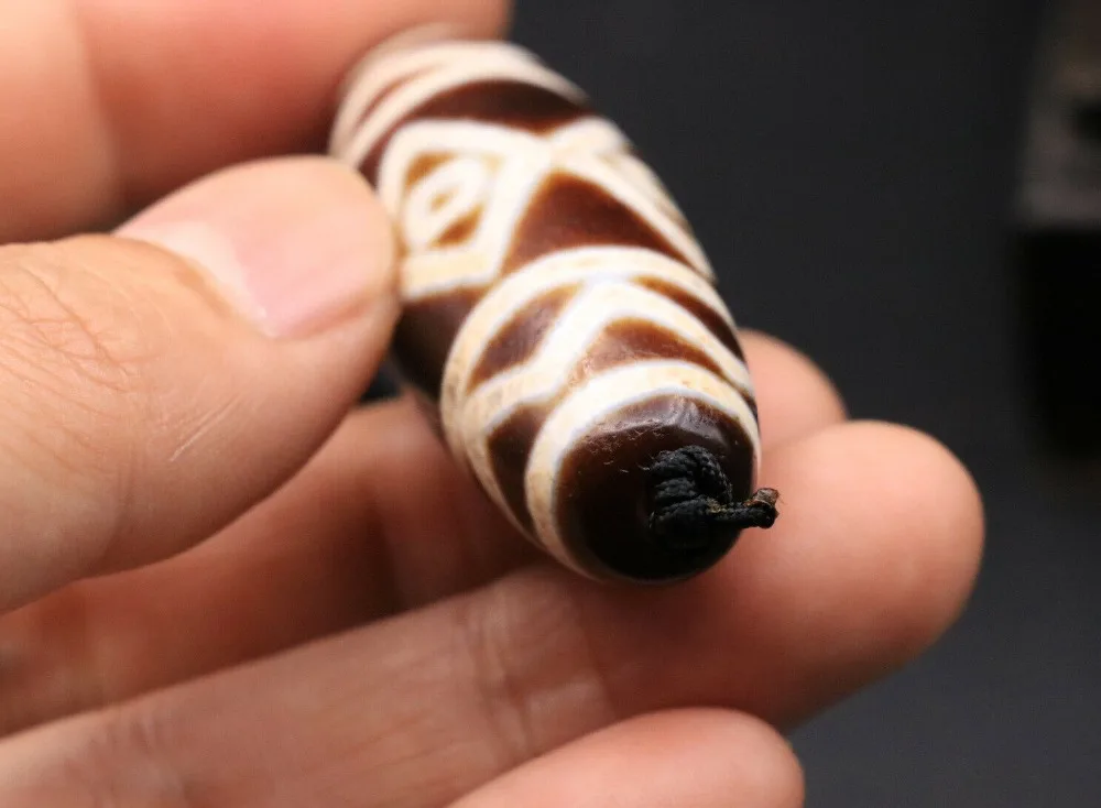 Treasure Magic Power LKbrotherMagic Tibetan Old Agate 4 Diamond Eye Water Wave Large dZi Bead Amulet LZK | Украшения и аксессуары