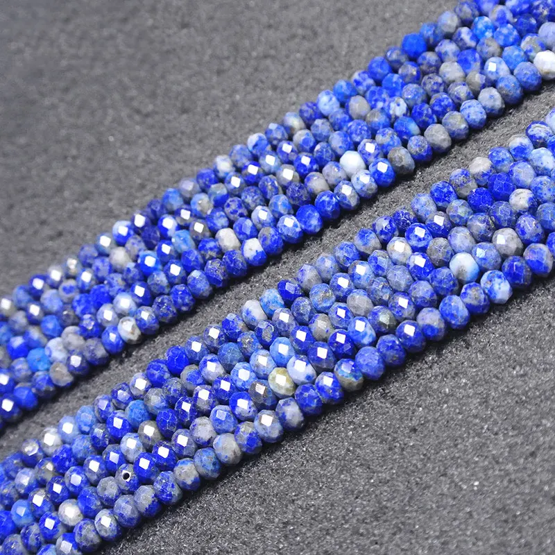 

2x3mm Natural Blue Lapis Lazuli Stone Beads Faceted Rondelle Spacer DIY Loose Beads For Jewelry Making beads Accessories 15''