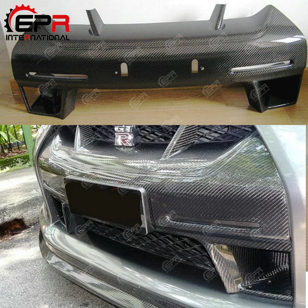 Передний бампер из углеродного волокна для Nissan R35 GTR CBA 2008 2011 крышка носа глянцевая