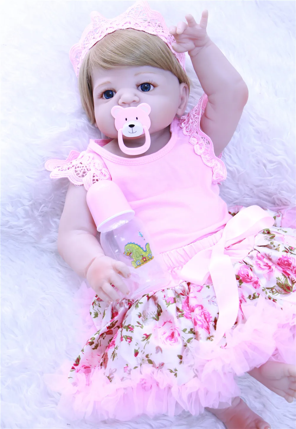 23 дюймов/57 см полное Силиконовое боди Reborn Baby Doll игрушка Реалистичная