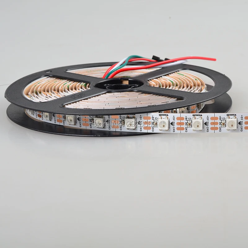 SK6812 светодиодная Пиксельная полоса света 60 светодиодов/м пикс./м 5 м/рулон DC5V вход