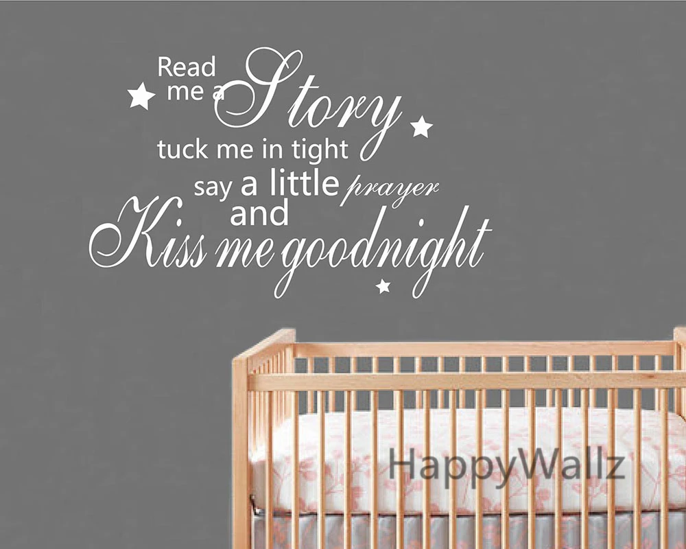 Наклейка на стену с цитатами Kiss Me Good night Детская для детской комнаты поцелуй меня