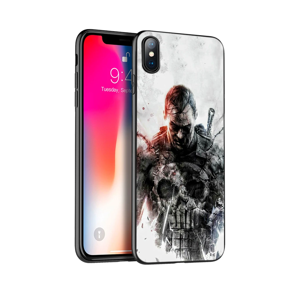 16758 Черный чехол ТПУ для iphone 5 5s se 6 6s 7 8 plus x 10 чехол силиконовый чехол для iphone XR XS MAX чехол Каратель - Цвет: 16758