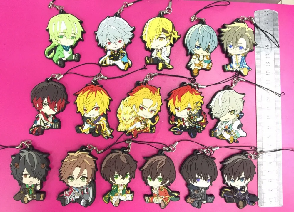 16pcs/lot New arrival Original Japanese anime figure rubber Silicone mobile phone charms keychain strap G869 | Украшения и
