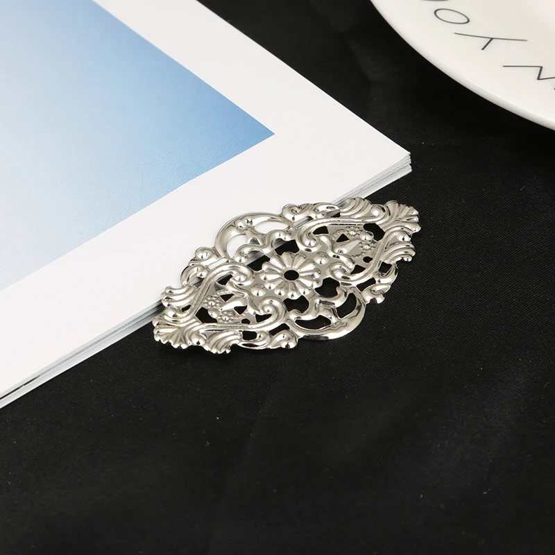 10 шт. Золотые/Родиевые/латунные маленькие растения филигранные соединители