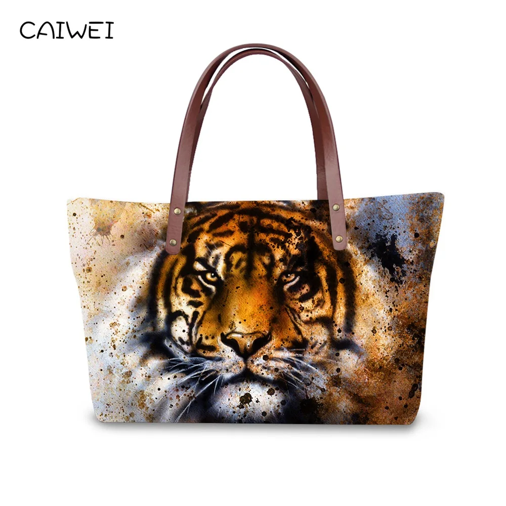 Высококачественные женские сумки брендовые модные на плечо с животным принтом