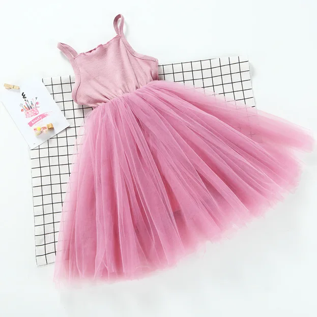 2018 Stripped Puffy TUTU Dress Sweet Summer Sleeveless princess dress for girl kids elegant Holiday wedding | Детская одежда и