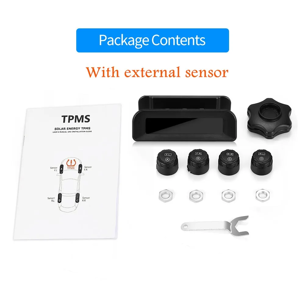 AutoLover C260 Солнечная TPMS универсальная система контроля давления в шинах прибор для