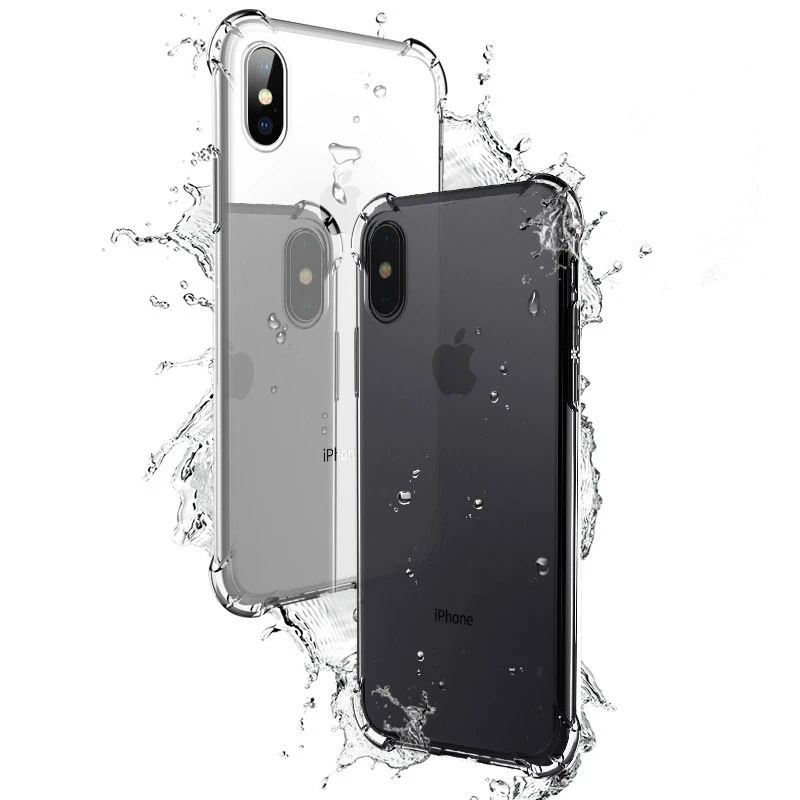 Shockproof Case For iPhone XS Max X XR 7 8 6 6S Plus 5S Phone Protective Cover Silicone Clear Soft 5.8 6.1 6.5inch Bag |