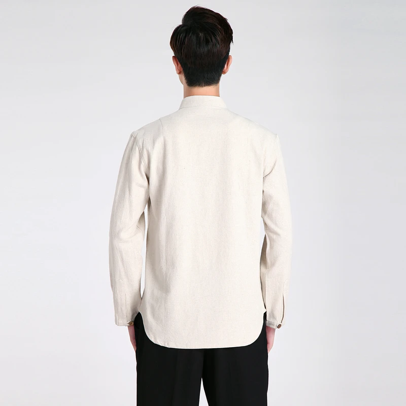 Шанхай история с длинным рукавом Тан костюм Китайский кунг фу Рубашка Мандарин