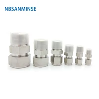 5pcslot mc g thread 3000 psi fractional inch pipe coupling male connector stainless steel ss316l plumbing pair fitting sanmin