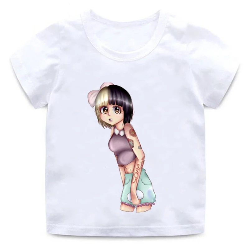 Детская футболка топ для маленьких девочек дизайнерская летняя белая Милая