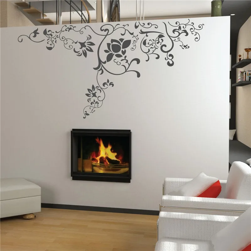 J17 цветок наклейки на стену виниловые художественные для гостиной фон настенные