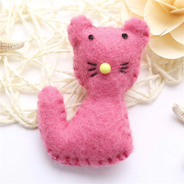 1 шт кошка животное Шерсть Войлок DIY ремесло тыкать DIY наборы многофункциональные Украшения для рождественской елки брошь Детская лента для волос розовый белый синий