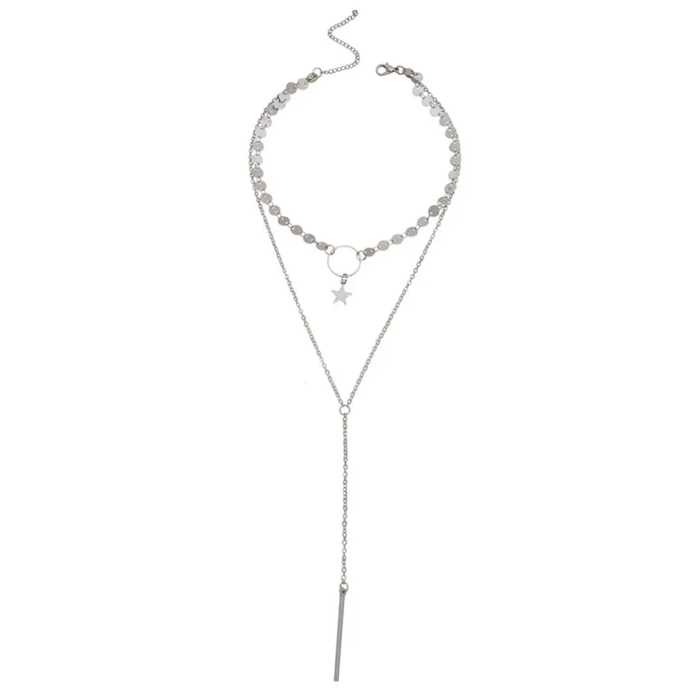 Простая Классическая Подвеска на ожерелье звезда девушка длинные звенья цепи