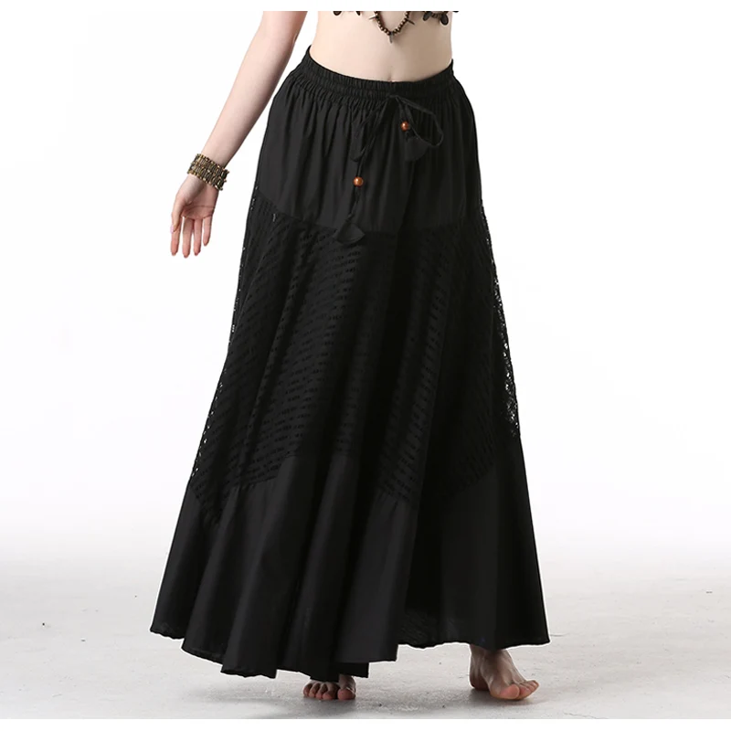 Новая юбка для танца живота племенная Макси Однотонная юбка(Length-95cm) белые цыганские Длинные Юбки